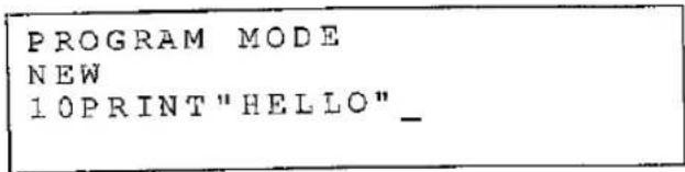 MODE PROGRAMME NOUVEAU 10PRINT "BONJOUR"_