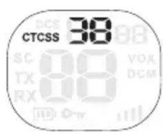 CTCSS 38 SC TX RX 00 VOX DCM 100 00 100