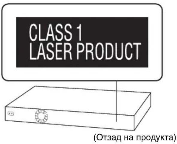 CLASS 1 LASER PRODUCT (Отзад на продукта)