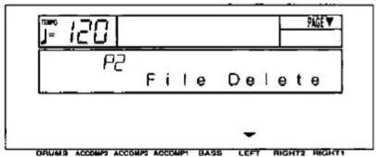 TWO J = 120 P2 File Delete DRUM3 ACCOMP3 ACCOMP2 ACCOMP1 BASS LEFT RIGHT2 RIGHT1