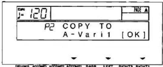 J= 120 PAGE A P2 COPY TO A - Var i 1 [OK] DRUM3 ACCOMP2 ACCOMP2 ACCOMP1 BASS LEFT RIGHTS RIGHT1