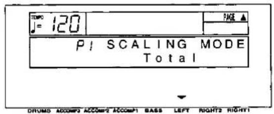 TEMP J = 120 PAGE ▲ P1 SCALING MODE Total DRUMS ACCOMP3 ACCOMP2 ACCOMP1 BASS LEFT RIGHT2 RIGHT1