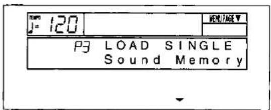 TIME J = 120 POWER/FAEE ▼ P3 LOAD SINGLE Sound Memory