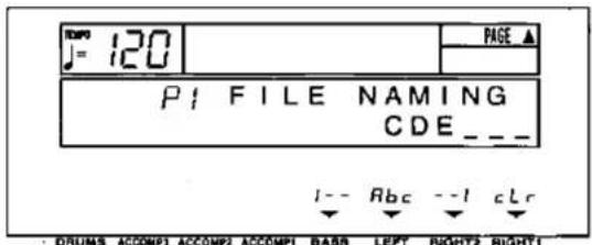 J= 120 PAGE ▲ P: FILE NAMING CDE_--- I-- Rbc --I cLr DRUMS ACCOMP3 ACCOMP2 ACCOMP1 BASS LEFT RIGHT2 RIGHT1