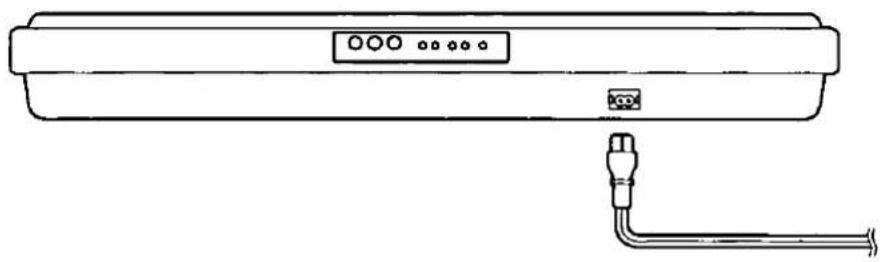 Line drawing of a portable electronic device with ports and cables (no text or symbols)