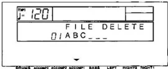 TIME J- 120 FILE DELETE 01 ABC_ _ _ DRUMS ACCOMP1 ACCOMP2 ACCOMP1 BASS LEFT RIGHT2 RIGHT1