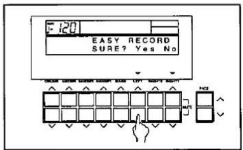 F 120 EASY RECORD SURE? Yes No OKOUT LEMON CURRENT ON/OFF BASE LEFT RIGHT RIGHT PAC2