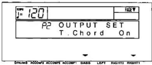 J = 120 PAGE▼ P2 OUTPUT SET T. Chord On DRUMS ACCOMP3 ACCOMP4 ACCOMP1 BASS LEFT RIGHT2 RIGHT1