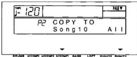 TEMP J= 120 PAGE▼ P2 COPY TO Song 10 All DRUMS ACCOMP1 ACCOMP3 ACCOMP1 BASS LEFT RIGHT2 RIGHT1