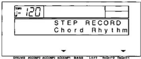 TIME J = 120 STEP RECORD Chord Rhythm DRUMS ACCOMP3 ACCOMP1 ACCOMP1 BASS "LEFT RIGHT2 RIGHT1
