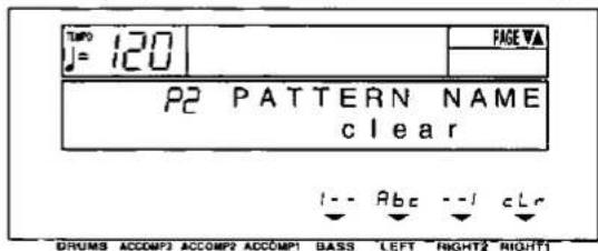 TWP0 J= 120 PAGE VA P2 PATTERN NAME clear I-- Abc --l clr DRUMS ACCOMP3 ACCOMP2 ACCOMP1 BASS LEFT RIGHT2 RIGHT1