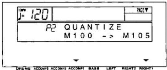 J= 120 P2 QUANTIZE M100 -> M105 DRUMS ACCOMP3 ACCOMP2 ACCOMP1 BASS LEFT RIGHT2 RIGHT1