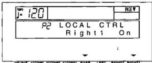 J= 120 PAGE▼ P2 LOCAL CTRL Right1 On