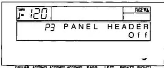 TOMO J= 120 P3 PANEL HEADER Off DRUMB ACCOMP3 ACCOMP2 ACCOMP1 BASS LEFT RIGHT2 RIGHT1