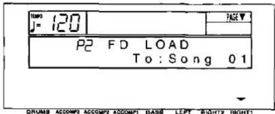 TIME J= 120 PAGE▼ P2 FD LOAD To: Song 01 DRUMS ACCOMP3 ACCOMP2 ACCOMP1 BASB LEFT RIGHT? RIGHT?1