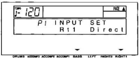 TIME J = 120 P1 INPUT SET Rt1 Direct DRUMS ACCOMP3 ACCOMP2 ACCOMP1 BASS LEFT RIGHT2 RIGHT1