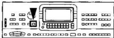 Line drawing of a control panel with buttons and a monitor (no text or symbols)