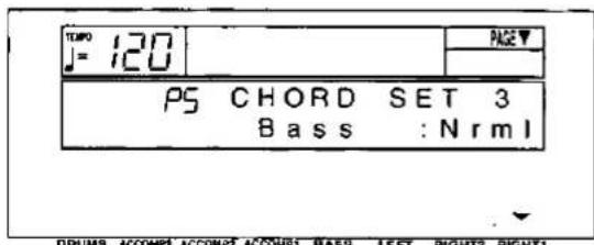 TIME J = 120 PAGE▼ PS CHORD SET 3 Bass : N r m l DRUMS ACCOMP1 ACCOMP2 ACCOMP1 BASS LEFT RIGHT2 RIGHT1