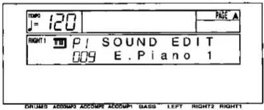 TIME J = 120 RIGHT 1 P1 SOUND EDIT 009 E.Piano 1 PAGE A DRUMS ACCOMP ACCOMP ACCOMP BASS LEFT RIGHT2 RIGHT1