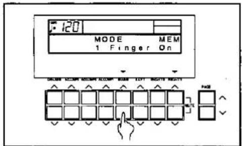 120 MODE MEM 1 Finger On DOWN ALABE ALABE ALABE ALABE LEFT RIGHT RIGHT PAGE