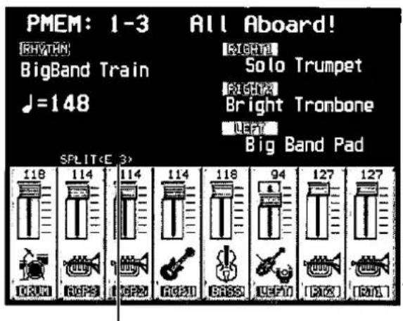 PMEM: 1-3 All Aboard! RHYTIN BigBand Train ♩=148 RIGHT! Solo Trumpet RIGHT? Bright Tronbone LEFT Big Band Pad SPLIT 118 114 114 118 94 127 127 DRW RPS RQY RQY BASS LEAF PAG RQY