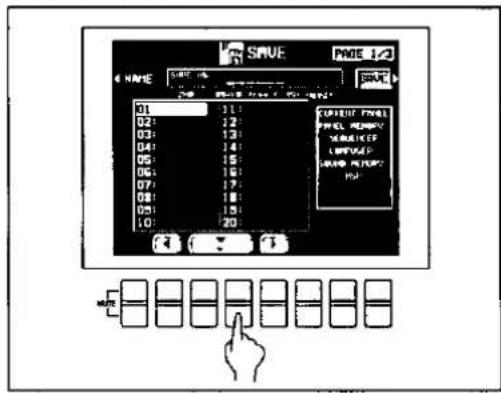 SAVE PAGE 1/2 NAME SAVE 01 11: 02: 12: 03: 13: 04: 14: 05: 15: 06: 16: 07: 17: 08: 18: 09: 19: 10: 20 START CURRENT SELECT MEMORY SELECT COPY LINKING WRITE COPY HOLD
