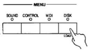 MENU SOUND CONTROL MIDI DISK LOAD