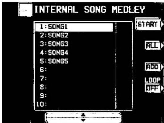 INTERNAL SONG MEDLEY 1:SONG1 2:SONG2 3:SONG3 4:SONG4 5:SONGS 6: 7: 8: 9: 10: