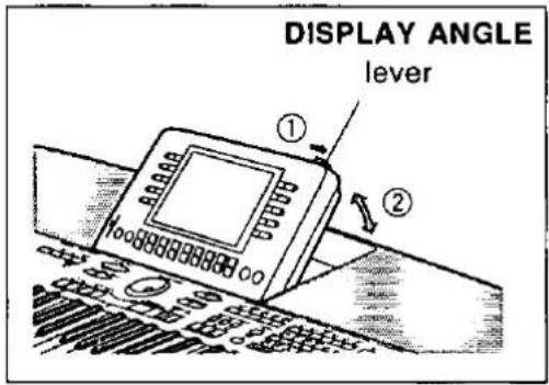 DISPLAY ANGLE lever ① ②