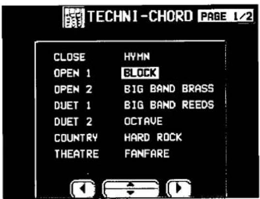 TECHNI-CHORD PAGE 1/2 CLOSE HYMN OPEN 1 BLOCK OPEN 2 BIG BAND BRASS DUET 1 BIG BAND REEDS DUET 2 OCTAVE COUNTRY HARD ROCK THEATRE FANFARE