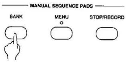 MANUAL SEQUENCE PADS BANK MENU STOP/RECORD