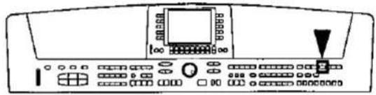Diagram of an electronic device control panel with labeled buttons and a central display screen