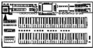 Diagram of a music instrument with labeled parts and waveform patterns