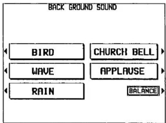 BACK GROUND SOUND BIRD WAVE RAIN CHURCH BELL APPLAUSE BALANCE