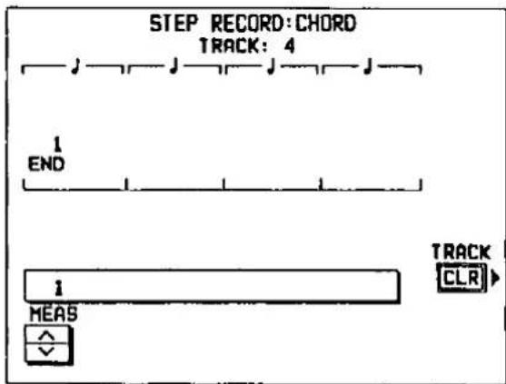 STEP RECORD:CHORD TRACK: 4 1 END 1 MEAS TRACK CLR