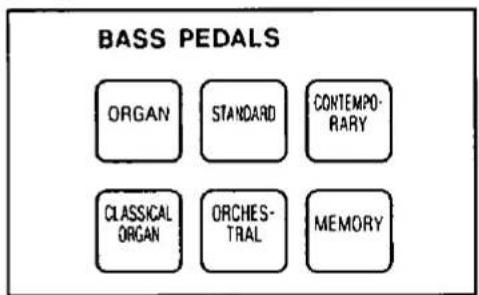 BASS PEDALS ORGAN STANDARD CONTEMPO- RARY CLASSICAL ORGAN ORCHES- TRAL MEMORY