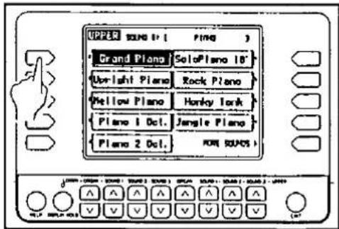 UPPER SOUND 1:1 PING ) Grand Piano Solo Piano 18 Overlight Piano Rock Piano Yellow Piano Honky Tone Plano 1 Oct. Jangle Piano Plano 2 Oct. FOR SOUNDS