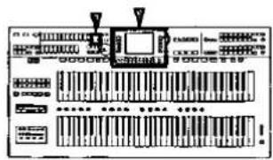 Diagram of a music instrument with labeled parts and control knobs