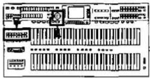 Scanned image of an electronic circuit board with labeled components and connectors