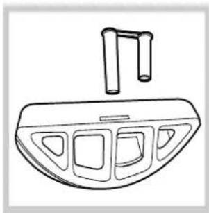 Line drawing of a mechanical component with a bracket and internal compartments (no text or symbols).