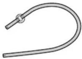 Simple line drawing of a curved pipe or tube with a central connector (no text or symbols).