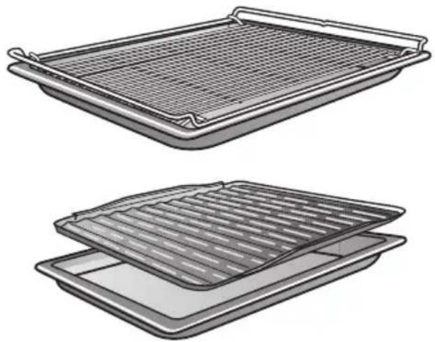 Illustration of two different trays with different material surfaces (no text or symbols)
