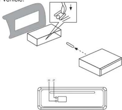 Diagram illustrating a mechanical assembly process with labeled parts and directional arrows indicating motion or force.