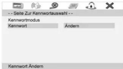-- Seite Zur Kennwortauswahl -- Kennwortmodus Kennwort Ändern Kennwort Ändern