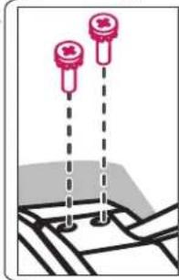 Diagram showing two pink circular components connected by dashed lines to a grid structure (no text or symbols)