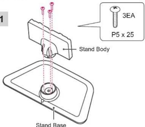 1 Stand Body 3 EA P5 x 25 Stand Base