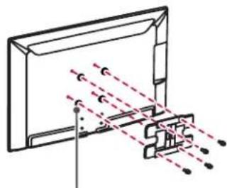 Diagram of a monitor with lens and screen, showing alignment lines (no text or symbols).
