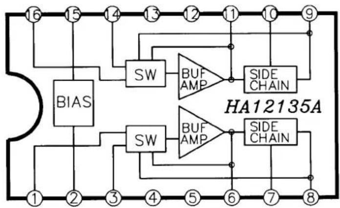 HA12135A BIAIS SW BUF AMP SIDE CHAIN SW BUF AMP SIDE CHAIN