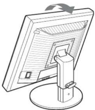 Line drawing of a computer monitor with a stand and scroll wheel (no text or symbols)