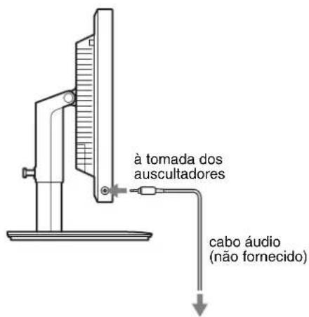 à tomada dos auscultadores cabo áudio (não fornecido)